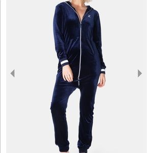 One piece velour jumpsuit